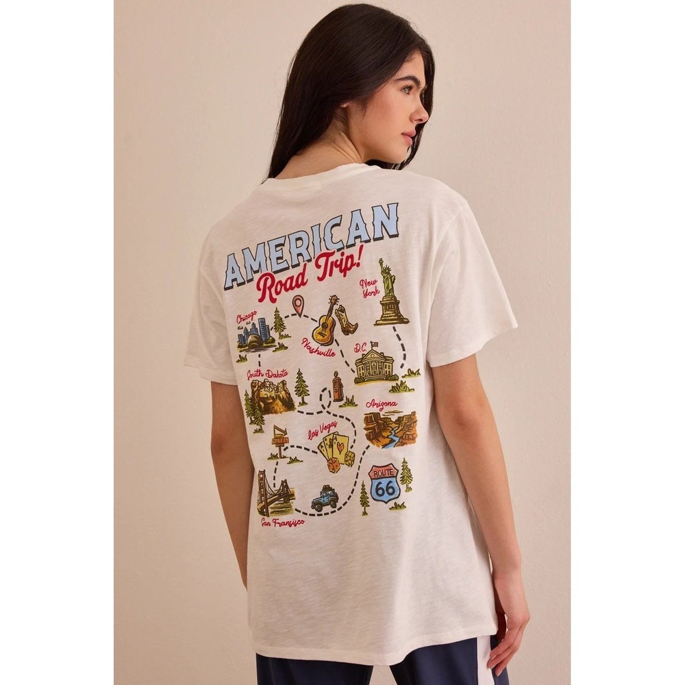 Altar'd State American Road Trip Tee Short Sleeve Souvenir Map T-Shirt Size 3XL